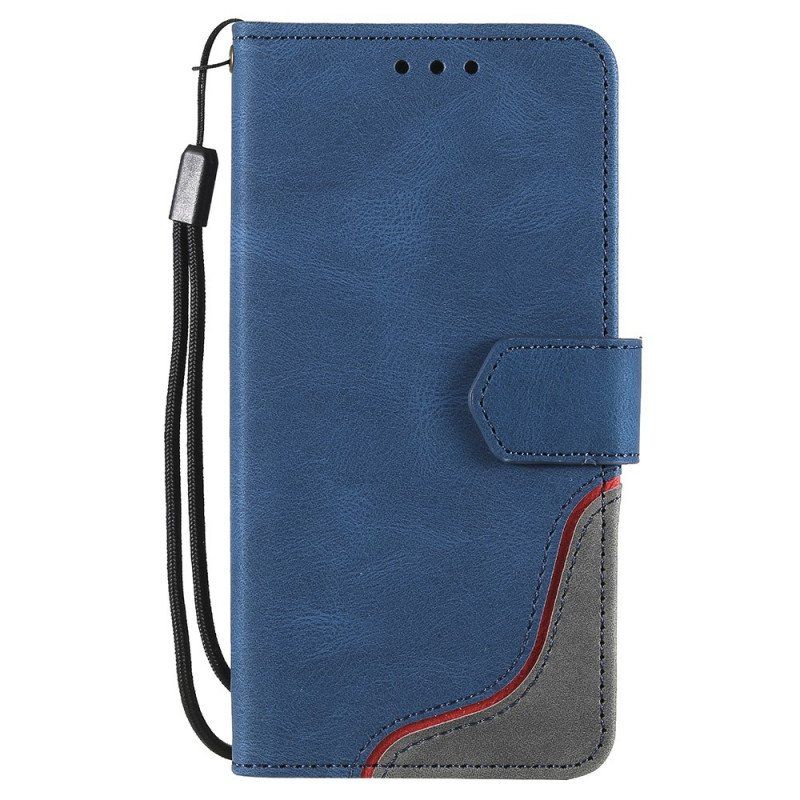 Etui Folio do Poco M4 Pro 5G Skóra Dwoinowa W Dotyku