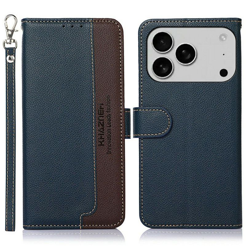 Etui Folio Do iPhone 17 Pro Dwukolorowy Portfel Khazneh Rfid