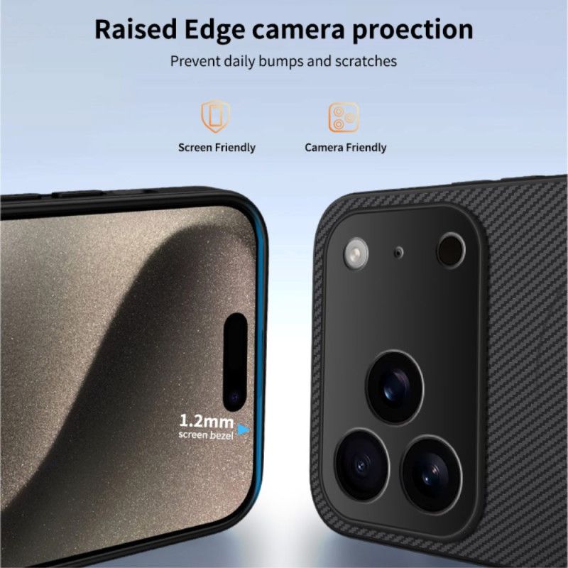 Etui iPhone 17 Pro Kompatybilny Z Magsafe Włókno Węglowe Etui Ochronne