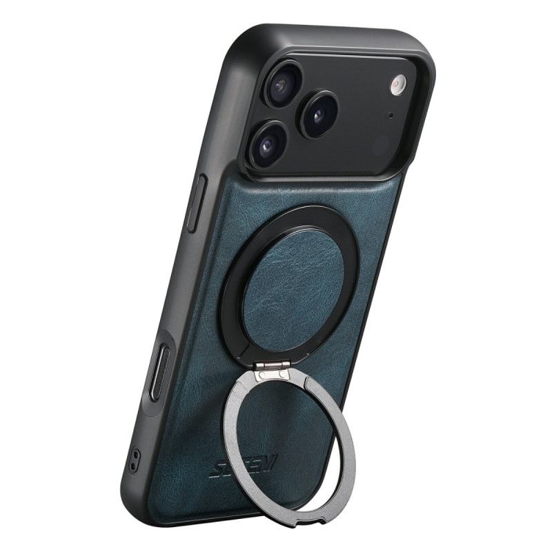 Etui iPhone 17 Pro Magsafe Kompatybilny Z Efektem Woskowanej Skóry Z Obrotowym Mocowaniem Etui Ochronne