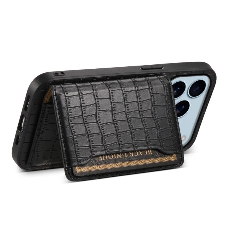 Etui iPhone 17 Pro Etui Na Karty Z Efektem Skóry Krokodyla Etui Ochronne