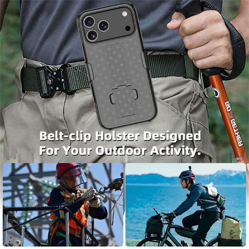 Etui iPhone 17 Pro Przesuwany Z Podstawką I Klipsem