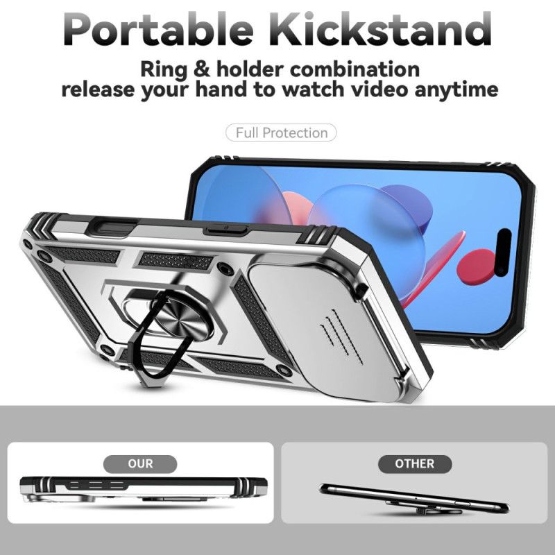 Etui iPhone 17 Pro Wytrzymałe Z Osłoną Obiektywu I Podstawką