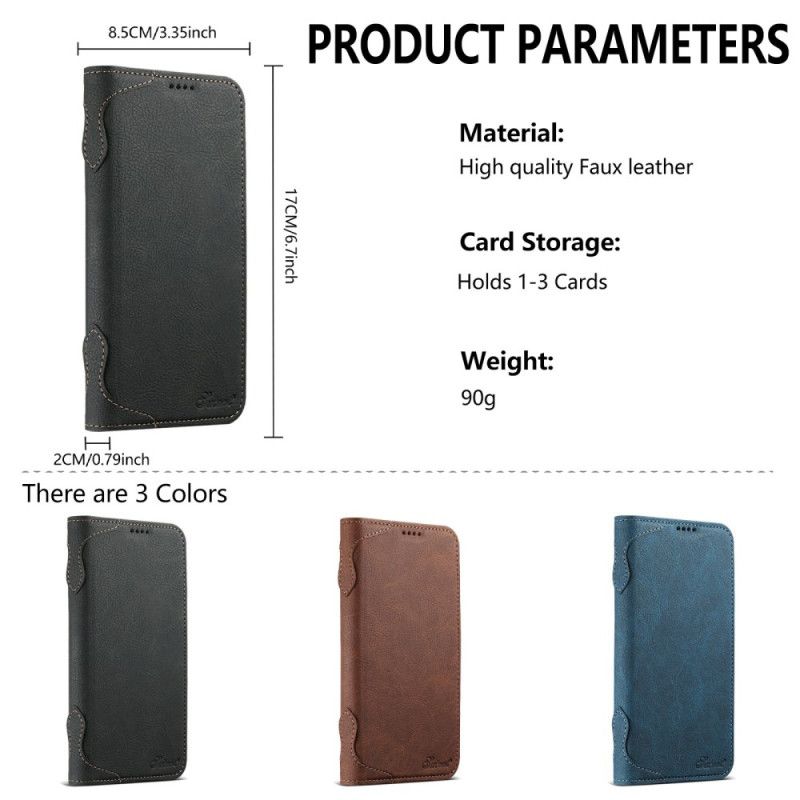 Flip Kotelot iPhone 17 Pro Etui Na Telefon Tekstura Liczi Zgodna Z Magsafe