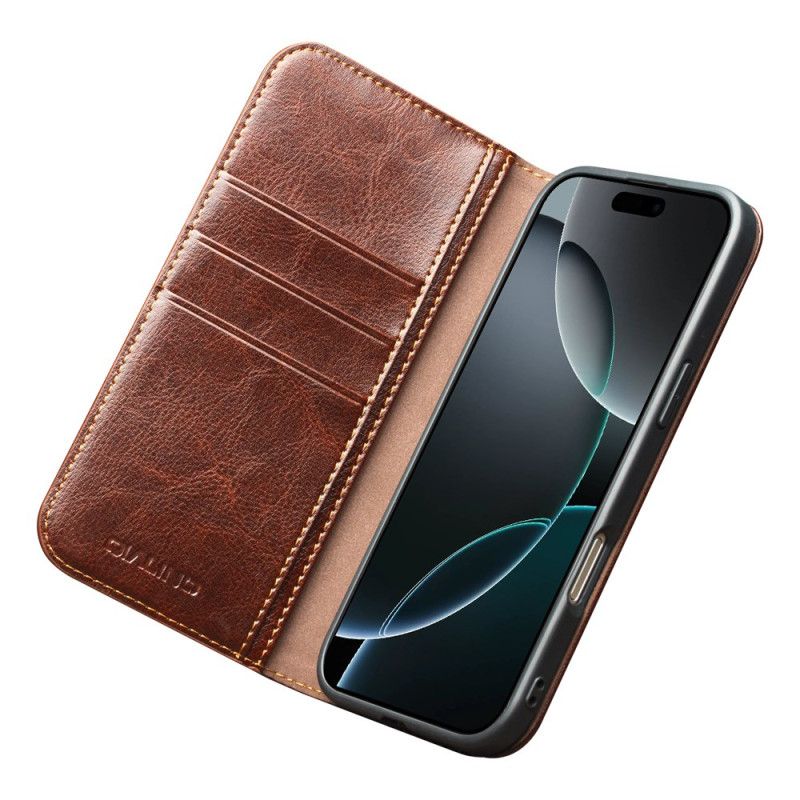 Flip Kotelot iPhone 17 Pro Vintage Qialino Etui Ochronne