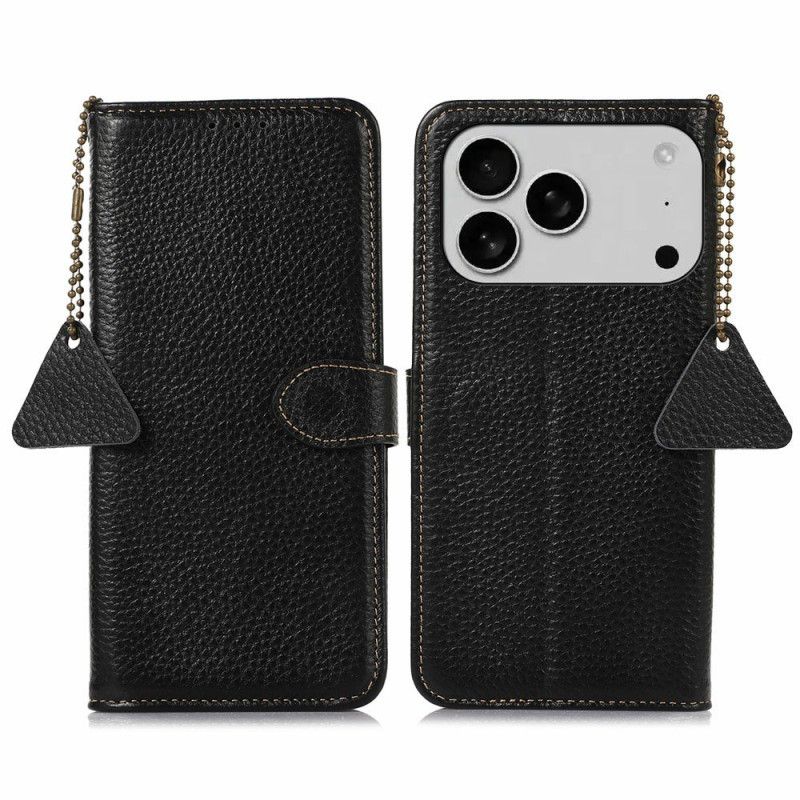 Obudowa iPhone 17 Pro Etui Na Telefon Teksturowana Skóra Blokująca Rfid