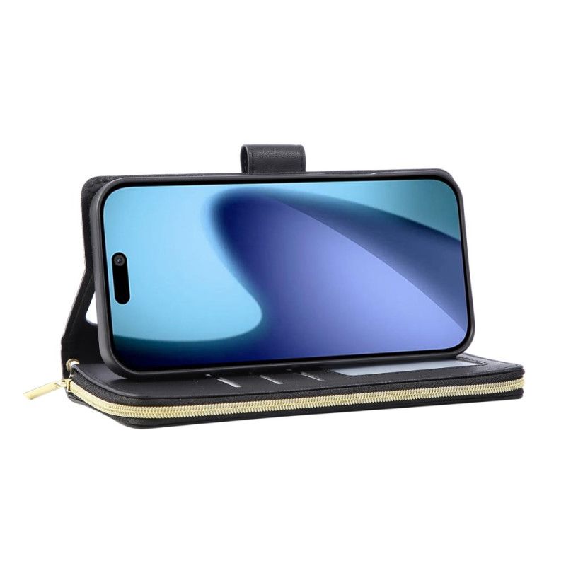 Skórzany Futerał iPhone 17 Pro Etui Na Telefon Pasek Monochromatyczny