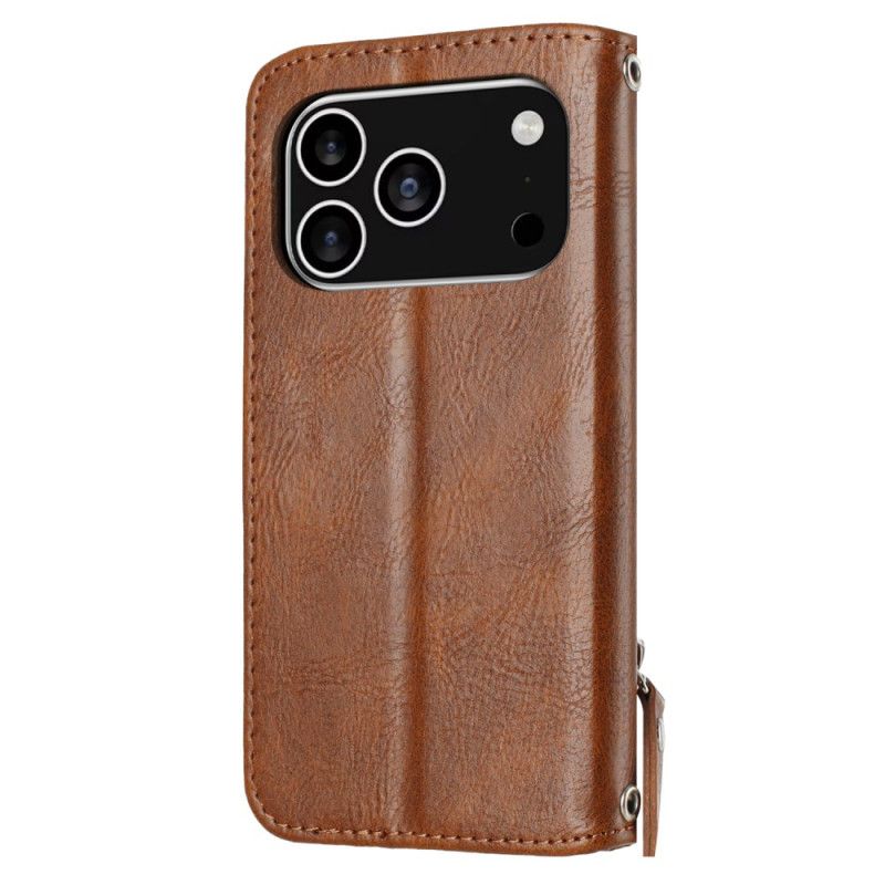 Skórzany Futerał iPhone 17 Pro Etui Na Telefon Pasek W Stylu Retro