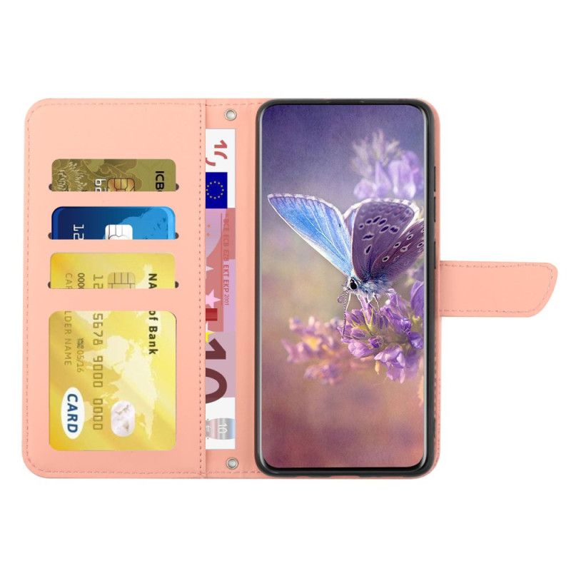 Etui Folio Do Xiaomi Redmi Note 14 Pro 4g Nadruk Motyla Pasek