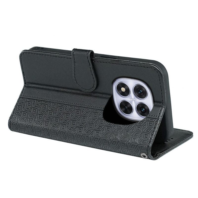 Etui Folio Do Xiaomi Redmi Note 14 Pro 4g Obramowanie I Pasek W Kształcie Sześcianu