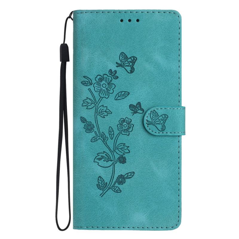 Etui Folio Do Xiaomi Redmi Note 14 Pro 4g Wzór Kwiatowy I Motyl