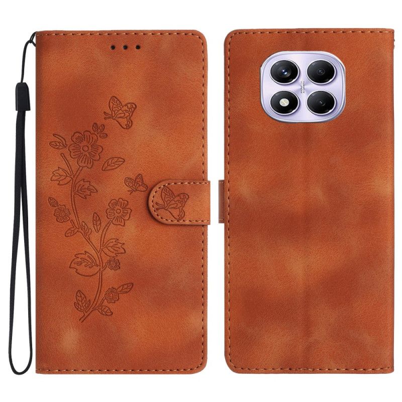 Etui Folio Do Xiaomi Redmi Note 14 Pro 4g Wzór Kwiatowy I Motyl