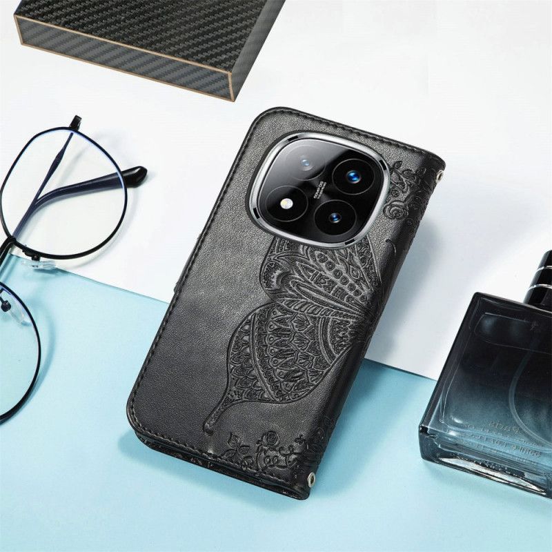 Etui Folio Xiaomi Redmi Note 14 Pro 4g Barokowy Motyl Etui Ochronne