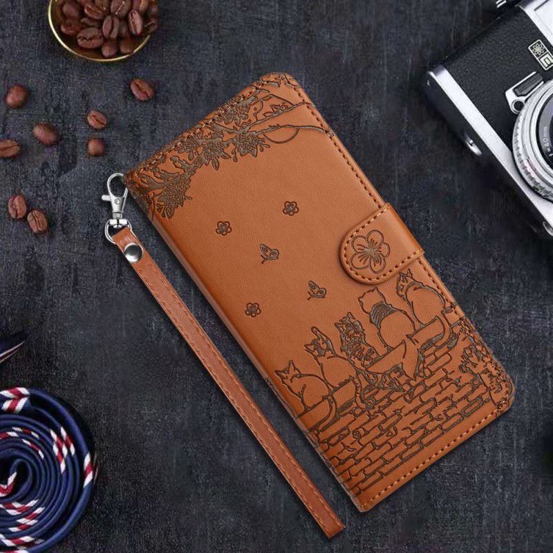 Etui Folio Xiaomi Redmi Note 14 Pro 4g Cat Gang Z Paskiem Etui Ochronne