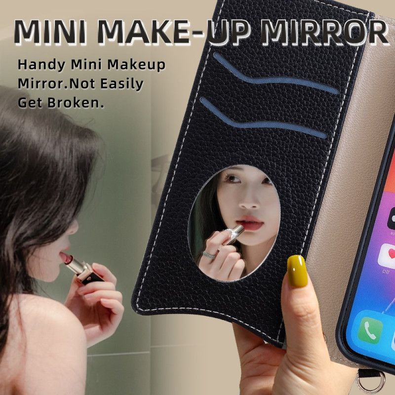 Etui Folio Xiaomi Redmi Note 14 Pro 4g Dwukolorowy Portfel Z Łańcuszkiem Etui Ochronne