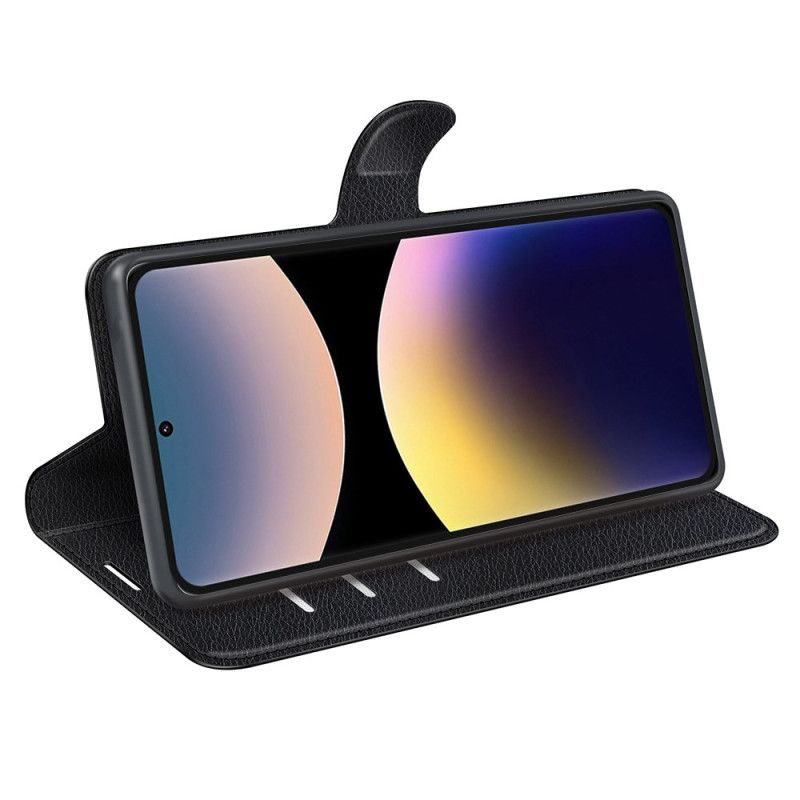 Etui Folio Xiaomi Redmi Note 14 Pro 4g Klasyczna Sztuczna Skóra Liczi