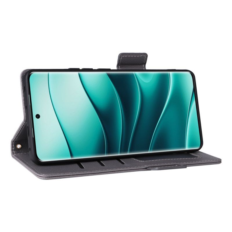 Etui Folio Xiaomi Redmi Note 14 Pro 4g Pasek Ze Sztucznej Skóry Liczi Etui Ochronne