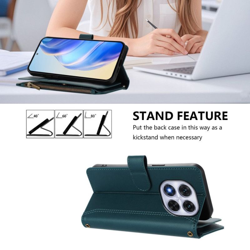 Etui Folio Xiaomi Redmi Note 14 Pro 4g Portfel Z 9 Przegródkami Na Karty I Smyczką