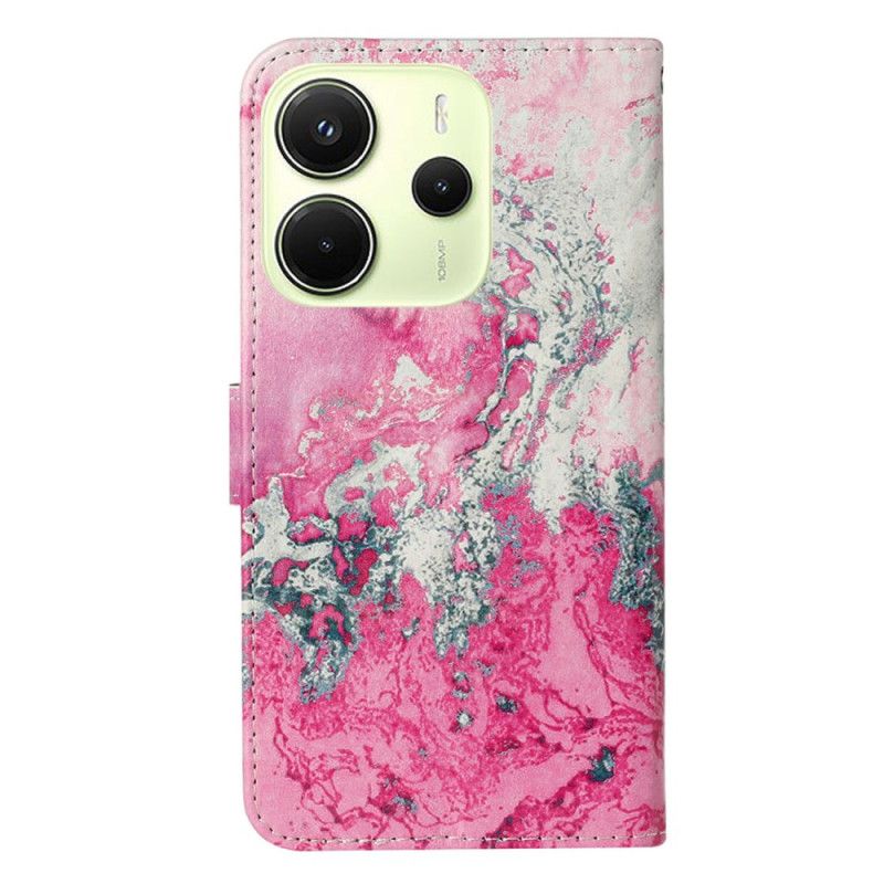 Etui Folio Xiaomi Redmi Note 14 Pro 4g Różowy Marmur