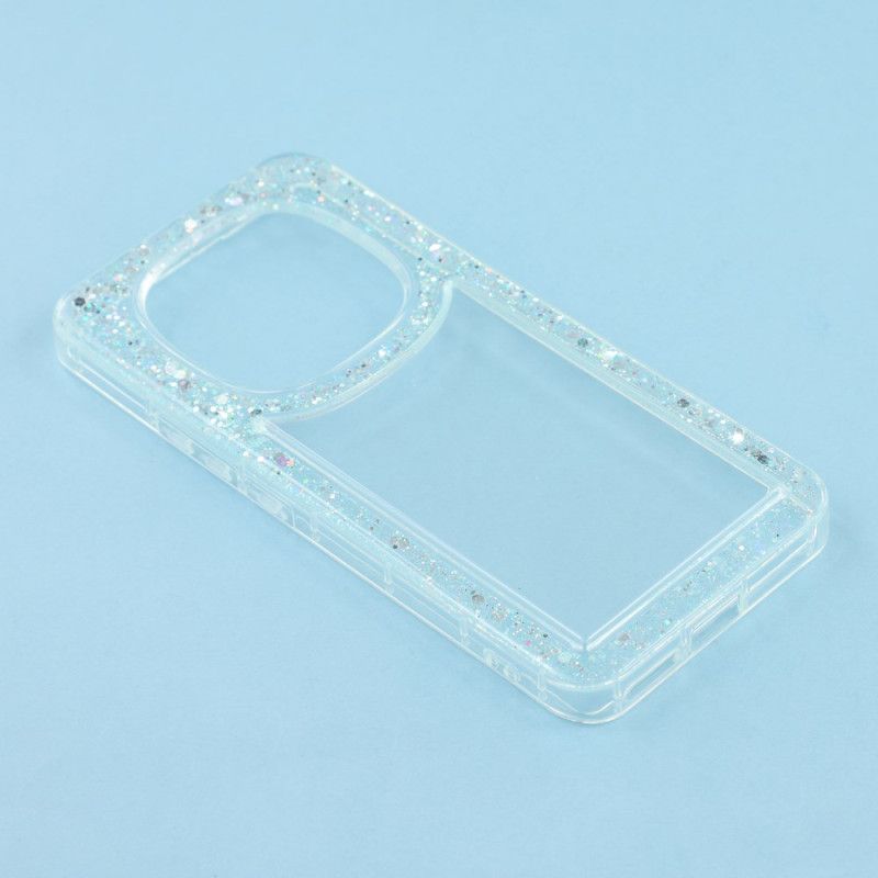 Etui Xiaomi Redmi Note 14 Pro 4g Przezroczysta Z Brokatowymi Krawędziami