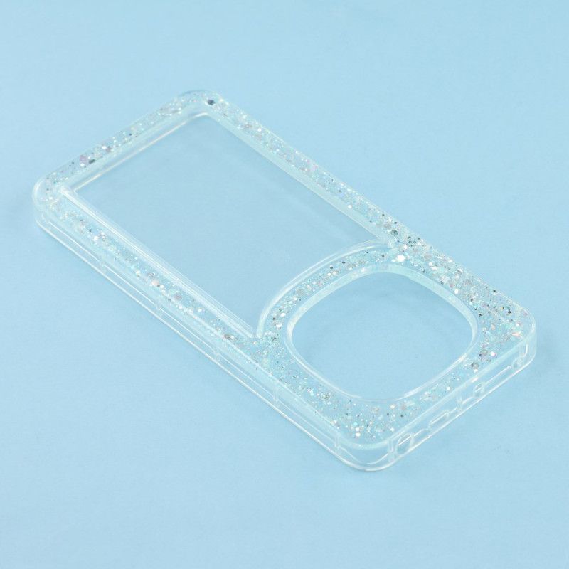 Etui Xiaomi Redmi Note 14 Pro 4g Przezroczysta Z Brokatowymi Krawędziami