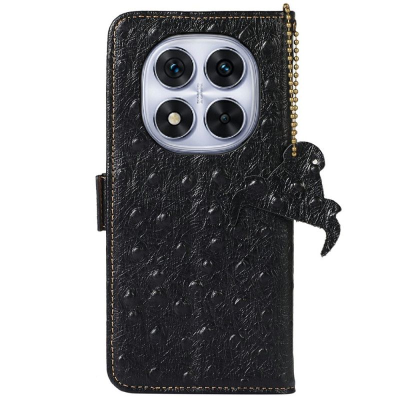 Pokrowce Xiaomi Redmi Note 14 Pro 4g Skóra O Fakturze Strusia Blokująca Rfid