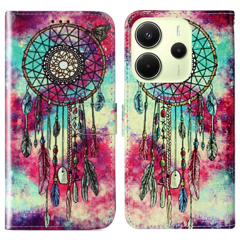 Skórzany Futerał Xiaomi Redmi Note 14 Pro 4g Etui Na Telefon Łapacz Snów