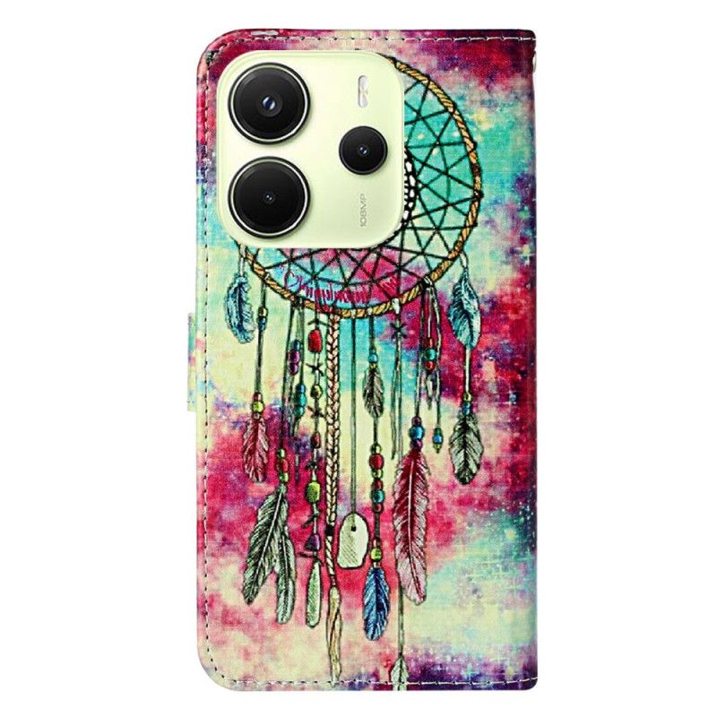 Skórzany Futerał Xiaomi Redmi Note 14 Pro 4g Etui Na Telefon Łapacz Snów