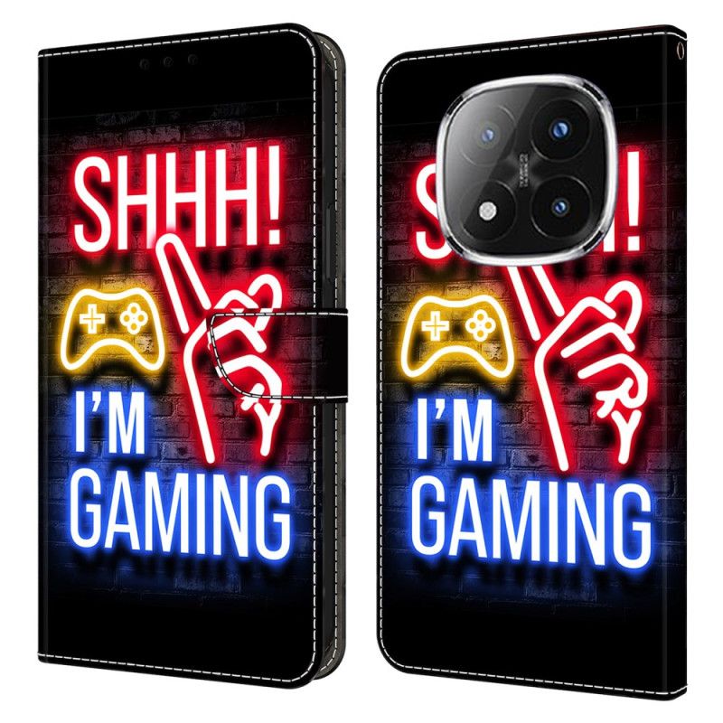 Skórzany Futerał Xiaomi Redmi Note 14 Pro 4g Etui Na Telefon Neonowy Wzór