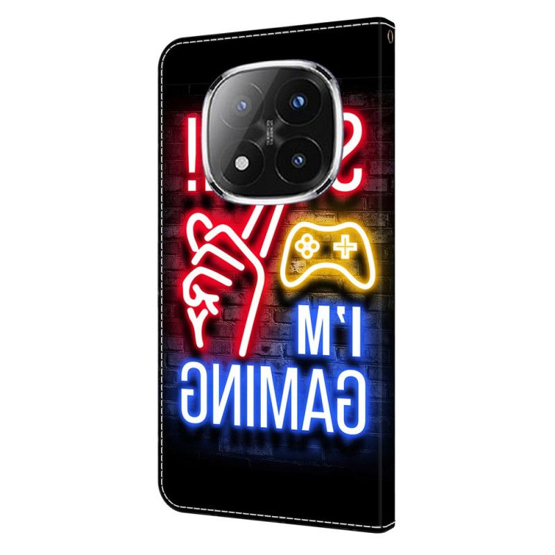 Skórzany Futerał Xiaomi Redmi Note 14 Pro 4g Etui Na Telefon Neonowy Wzór