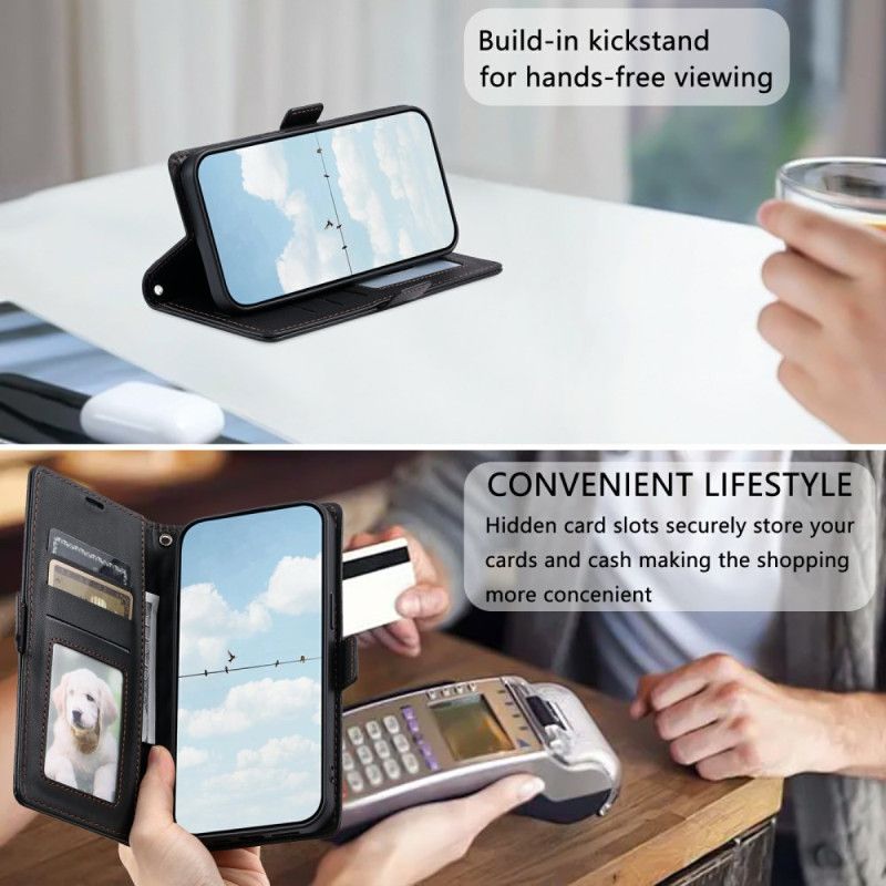 Skórzany Futerał Xiaomi Redmi Note 14 Pro 4g Etui Na Telefon Pikowane Z Paskiem