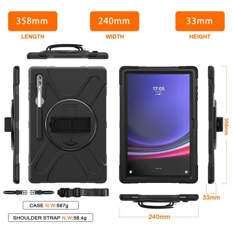 Etui Do Samsung Galaxy Tab S10 Ultra Potrójna Ochrona Pasek I Podstawka