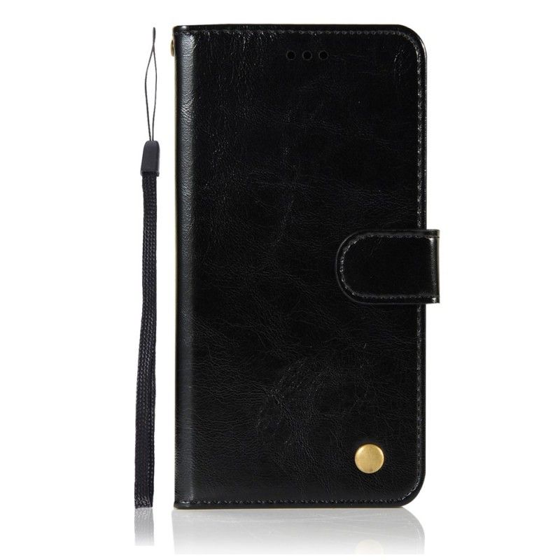 Etui Folio Google Pixel 3 XL Ciemnoczerwony Efekt Skóry W Stylu Vintage Z Paskiem