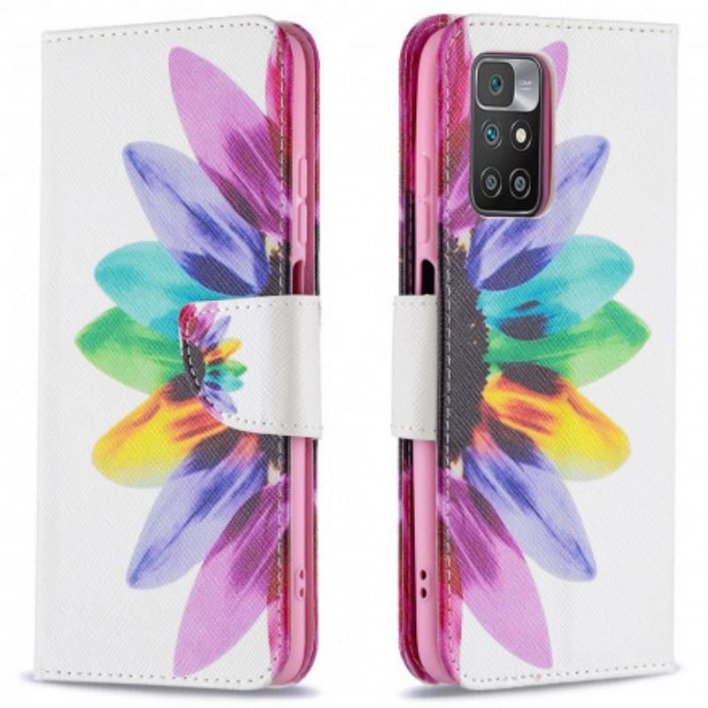 Etui Folio Xiaomi Redmi 10 Kwiat Akwarela