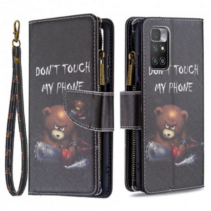 Etui Folio Xiaomi Redmi 10 Zapinany Kieszonkowy Miś