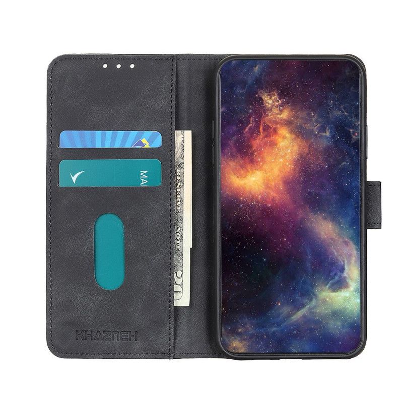 Etui Folio Oppo A53s Czerwony Czarny Efekt Skóry Khazneh W Stylu Vintage Etui Ochronne