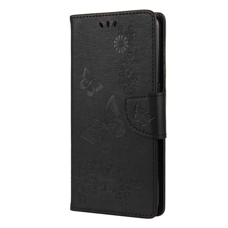 Etui Folio Oppo A53s Szary Czarny Tylko Motyle Ze Stringami Etui Ochronne