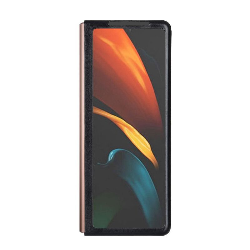 Etui Samsung Galaxy Z Fold 2 Granatowy Czarny Prawdziwa Skóra Krokodyla