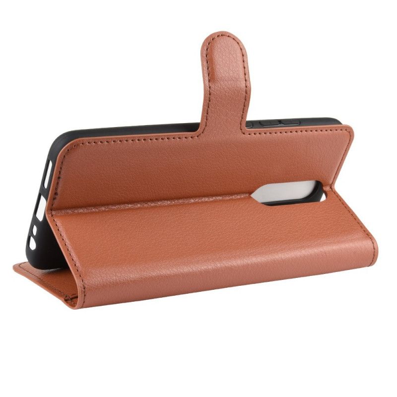 Etui Folio Xiaomi Redmi 8 Biały Czarny Klasyczna Sztuczna Skóra