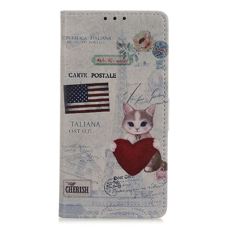 Etui Folio Xiaomi Redmi 8 Podróżujący Cat Etui Ochronne