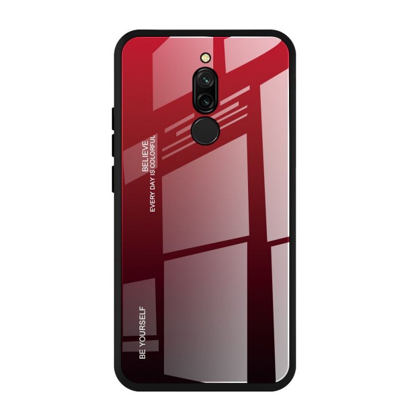 Etui Xiaomi Redmi 8 Granatowy Czerwony Bądź Sobą Ze Szkła Hartowanego