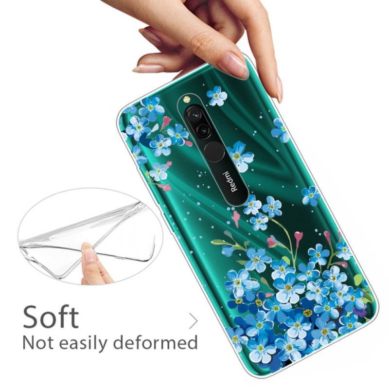 Futerały Xiaomi Redmi 8 Etui na Telefon Bukiet Niebieskich Kwiatów