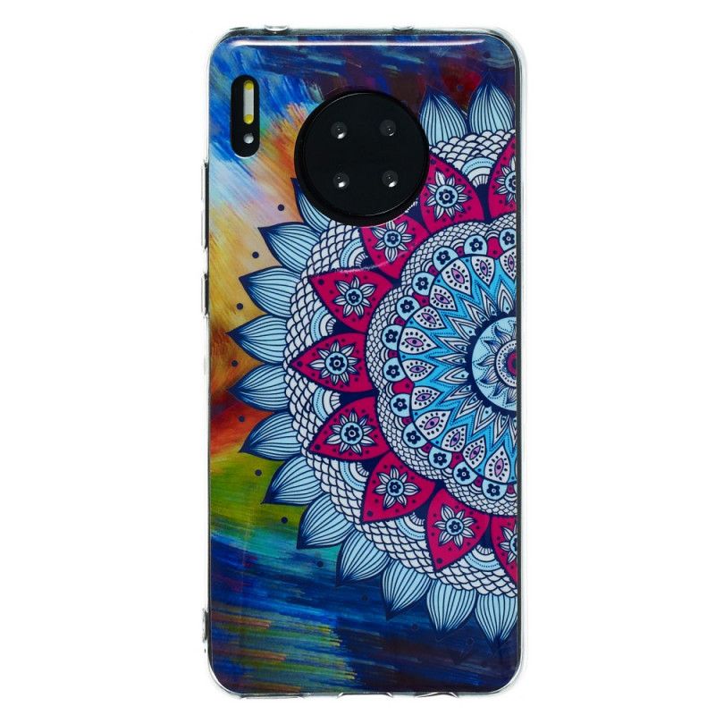 Etui Huawei Mate 30 Fluorescencyjna Sowa Mandala Etui Ochronne