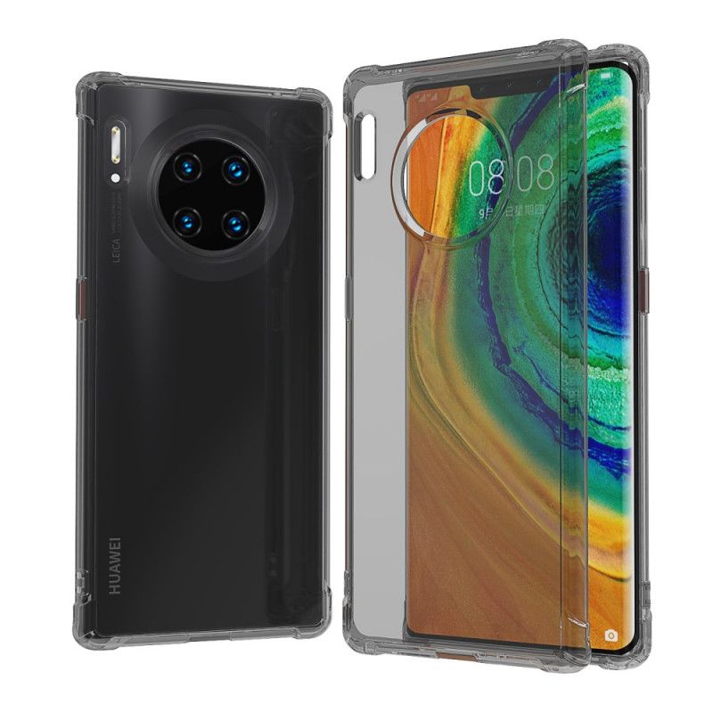 Etui Huawei Mate 30 Przezroczysty Czarny Przezroczyste Poduszki Ochronne Leeu