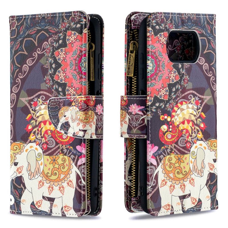 Etui Folio Xiaomi Poco X3 Kieszeń Na Suwak W Kształcie Słonia Etui Ochronne