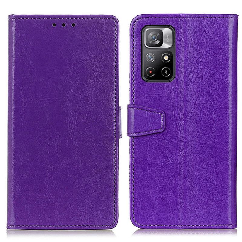 Etui Folio Do Xiaomi Redmi Note 11 / Poco M4 Pro 5g Efekt Błyszczącej Skóry