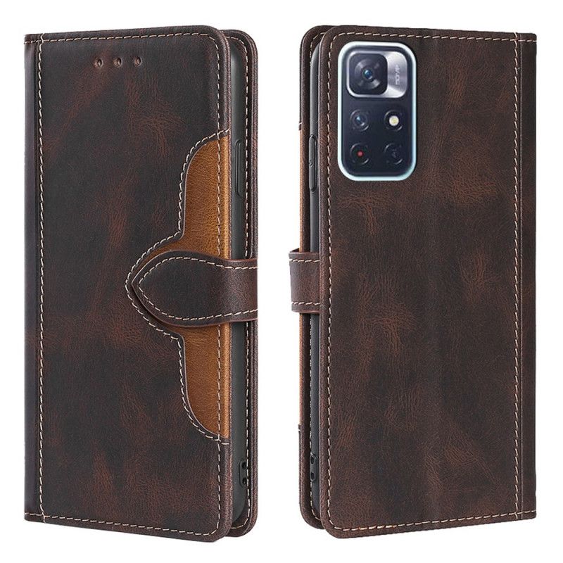 Etui Folio Do Xiaomi Redmi Note 11 / Poco M4 Pro 5g Faux Leather Bicolor Stylowy