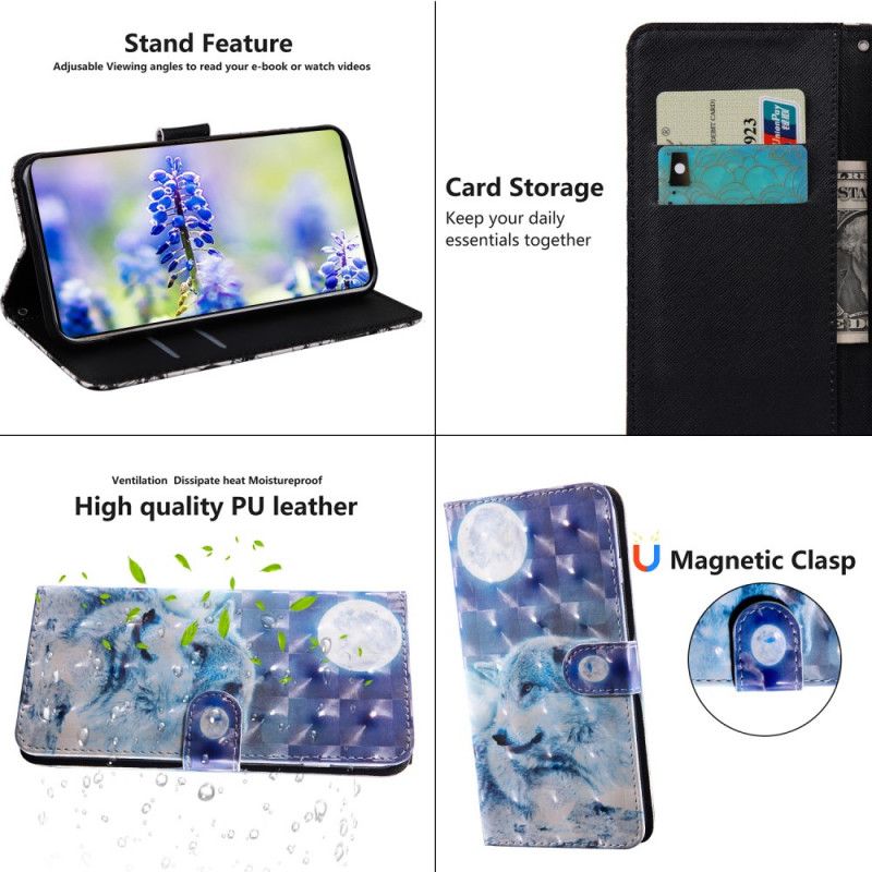 Etui Folio Xiaomi Redmi Note 11 / Poco M4 Pro 5g Księżycowy Wilk Etui Ochronne