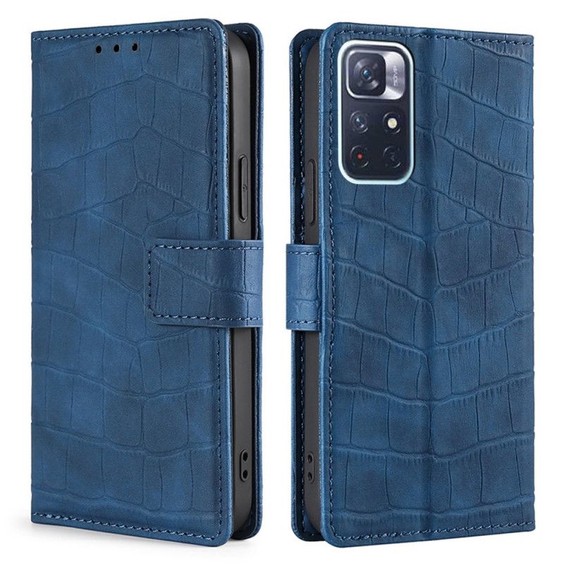 Skórzany Futerał Xiaomi Redmi Note 11 / Poco M4 Pro 5g Etui Na Telefon Krokodyl Dotykowy Skóry