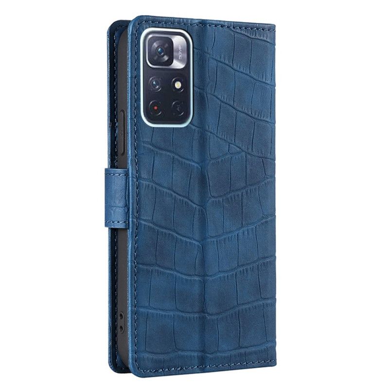 Skórzany Futerał Xiaomi Redmi Note 11 / Poco M4 Pro 5g Etui Na Telefon Krokodyl Dotykowy Skóry